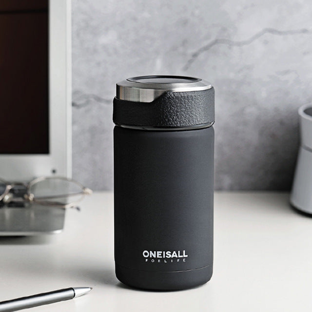 400ML Men Gift Thermos Cup Insulated Stainless Steel Thermo Mug with Tea Infuser