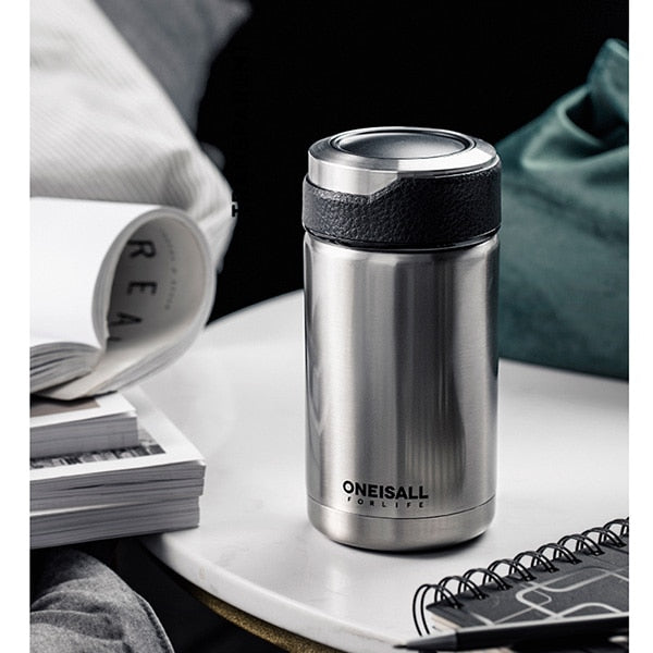 400ML Men Gift Thermos Cup Insulated Stainless Steel Thermo Mug with Tea Infuser